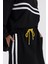 Siyah Şerit Detay Sweatshirt Etek Ikili Takım 4