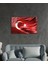 Kırmızı Dalgalı Türk Bayrağı Cam Tablo, Ev ve Ofis Duvar Dekoru, Büyük Temperli Cam Tablo 3