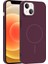 iPhone 14 Kılıf Magsafe Şarj Özellikli Zore Ruby Silikon Kapak - Mürdüm 1
