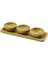 3pcs - Sunum Tepsili Mini - Çap: 6cm Ahşap Bambu Lokumluk - Çerezlik Kase (4832) 1