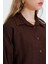 Kahverengi Oversize Keten Alt Üst Takım 6622 4