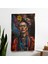 Frida Kahlo Tarzı Modern Sanat Duvar Örtüsü - Ranforce Kumaş, Canlı Renkler - Yatak Odası, 1