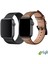 Apple Watch 38-40-41-(42MM10.NESIL) Uyumlu Deri Kordon-Hasır Metal 2'li Set 1