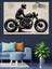 Retro Motosiklet Dekoratif Kanvas - Mdf Ahşap Tablo 3