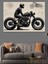 Retro Motosiklet Dekoratif Kanvas - Mdf Ahşap Tablo 4