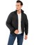 Erkek Siyah Içi Astarlı Dik Yaka Mevsimlik Cepli Su ve Rüzgar Geçirmez Mont 2