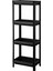 4 Katlı Siyah Banyo Raf Seti, Şampuanlık, Havluluk ve Düzenleyici, Plastik, Siyah 2