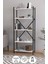 Dekoratif 5 Raflı Kitaplık Metal Kitaplık Çam Kitaplık 150 Kitaplık 2