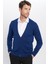 Slim Fit Dar Kesim Düğmeli Düz Pamuk Erkek Hırka 4