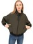 Kadın Haki Dik Yaka Su ve Rüzgar Geçirmez Oversize Crop Mevsimlik Yağmurluk Rüzgarlık Rys-Y-30 1
