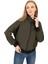 Kadın Haki Dik Yaka Su ve Rüzgar Geçirmez Oversize Crop Mevsimlik Yağmurluk Rüzgarlık Rys-Y-30 2
