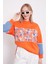 Oranj Kot Detaylı Çiçekli Sweat 5