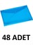 48 Adet Şeffaf A4 Çıtçıtlı Dosya Zarf Dosya Mavi 2