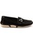 Siyah Leather Kadın Loafer Ayakkabı K01028130601 1