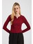 13084 Yaka V Demir Bluz Bordo 1