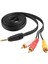 4.9ft 3.5mm Fiş 3 Rca Erkek Adaptör Av Uzatma Kablosu Tv VCD DVD Için (Yurt Dışından) 5