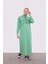 Yeşil Çizgi Cep Detaylı Elbise 2