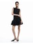 Slim Fit Kat Kat Fırfırlı Volanlı Kayık Yaka Kolsuz Mini Elbise 1