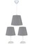 Konik 20 x 25 Gri 3.lü Set Kumaş Kaplama Yatak Odası Genç ve Çocuk Odası Avize ve Abajur Seti. 1