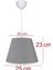 Konik 20 x 25 Gri 3.lü Set Kumaş Kaplama Yatak Odası Genç ve Çocuk Odası Avize ve Abajur Seti. 2
