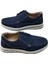 W379 Erkek Deri Bağcıklı Loafer Comfort Ayakkabı Nubuk Lacivert 3