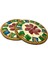 4'lü Red Flower Design Sedef Kaplama Rattan Bardak Altlığı 2