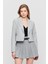 3969 Crop Astarlı Blazer Ceket Açık Gri 1