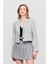 3969 Crop Astarlı Blazer Ceket Açık Gri 5