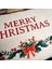 Merry Christmas Sloganlı Dekoratif Bel Yastığı Kılıfı Yılbaşı Desenli Bordo Fitilli 4