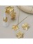 Gold Çiçek Objeli Kolye Küpe Kelepçe Yüzük Kadın Set Çoklu Set 2