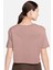 Pro Dri Fit Graphics Loose Fit T-Shirt Kadın Crop Büyük Beden Günlük Tişört Kahve 2