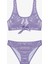 Lila Kız Çocuk Shiny Halter Yaka Bikini Takımı 1
