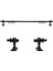 Siyah 100 cm Raysız Rustik Perde Askı Seti (Ahşap Başlık ve Aluminyum Boru) 3
