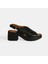 Siyah Kadın Toka Detaylı Slingback Deri Sandalet 1