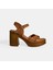 Taba Kadın Toka Detaylı Slingback Deri Sandalet 1