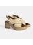 Krem Kadın Toka Detaylı Slingback Deri Sandalet 2