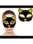 Siyah Renk Gold Simli Kedi Maskesi 2