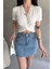 Kruvaze Yaka Crop Bluz 4