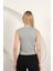 Çilek Viskon Kumaş Basic Bluz-Gri 5