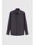 Slim Fit Antrasit Düz Travel Gömlek 5