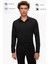 Slim Fit Siyah Düz Travel Gömlek 3