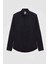 Slim Fit Siyah Düz Travel Gömlek 5