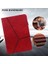 Huawei Mediapad T5 10.1-Kırmızı Için Kart Tutuculu Dikiş Hattı Tasarımı Deri Tablet Standı Kapağı (Yurt Dışından) 2