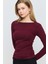 3027 Yanları Büzgülü Bluz Bordo 3