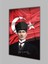 Atatürk Portre ve Türk Bayrağı Dikey Cam Tablo, Modern Duvar Dekoru , Kurum Ofis Iş Hediyelik Tablo 1