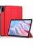 Honor Pad X9/pad X8 Pro Için Üç Katlı Stand Kapağı, Düz Renk Pu Deri Tablet Kılıfı-Kırmızı (Yurt Dışından) 1