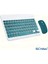 Kablosuz Klavye ve Mouse Set Type-C Şarjlı Bluetooth 2.4g Bağlantlılı Yeşil 2