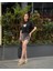 Kadın Bisiklet Yaka Kısa Kollu Oversize Crop Tshirt 1