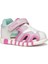 Kız Bebek Beyaz B Sandal Iupidoo A - Synt + Mesh Bantlı Kumaş Sandalet B5517C0BC14C0563 3