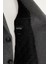 Düz Antrasit Slim Fit Mono Yaka Klasik Erkek Kaşe Kaban 5